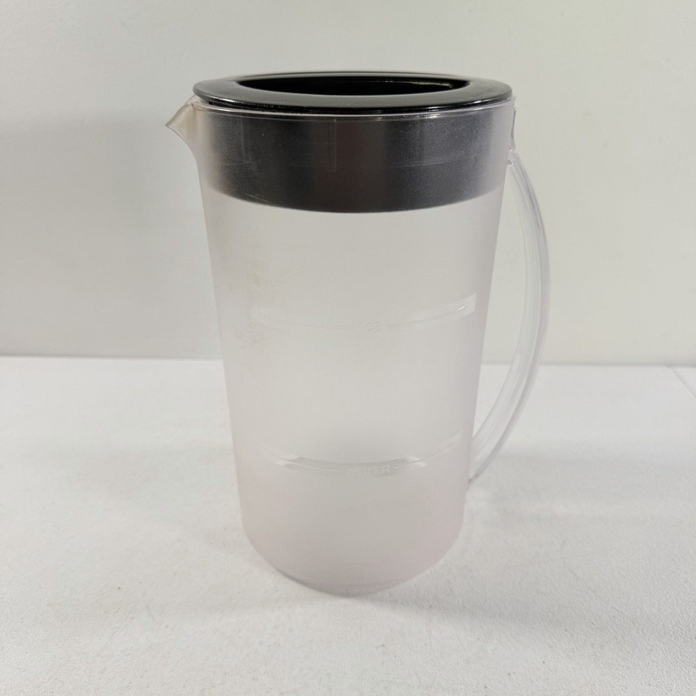Mr Coffee Iced Tea Maker TM1 2 Quart Pitcher W/ Black Lid Frosted